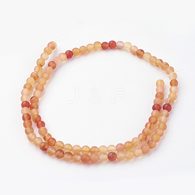 Natural Red Agate Bead Strands G-G735-64F-4mm-1