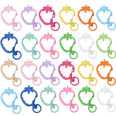 30Pcs Spray Painted Alloy Swivel Lobster Claw Clasps FIND-SC0014-91-1