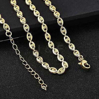 Eye Brass Link Chain Necklaces NJEW-M108-16G-1