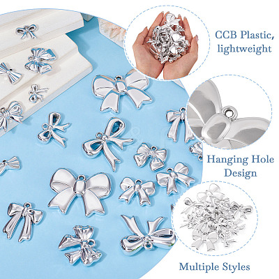 20Pcs 10 Styles CCB Plastic Pendants CCB-TA0001-19A-1