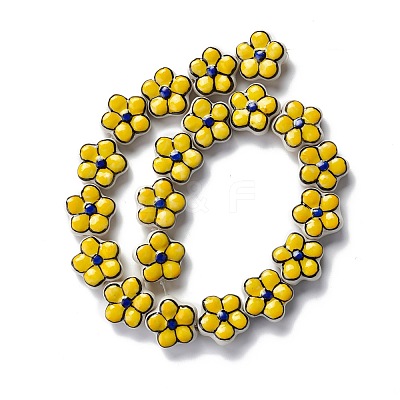 Handmade Porcelain Flower Beads Strands PORC-F003-01C-1