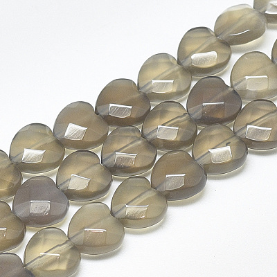 Natural Grey Agate Beads Strands G-S357-E01-08-1