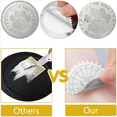 34 Sheets Silver Foil Embossed PET Picture Sticker DIY-WH0528-017-1
