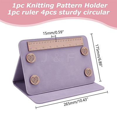 PU Leather Knitting Needle Measuring Ruler TOOL-WH0165-20C-1