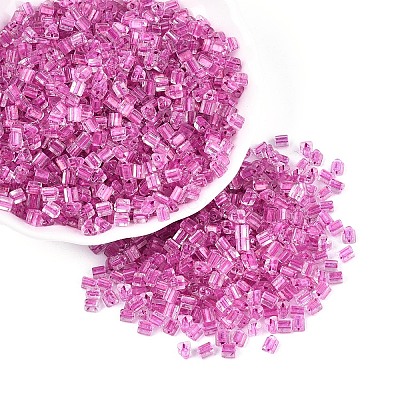 Transparent Inside Colours Glass Seed Beads SEED-T007-13D-1