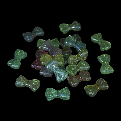 Bowknot UV Plating Luminous Rainbow Iridescent Acrylic Beads LACR-R001-03A-1