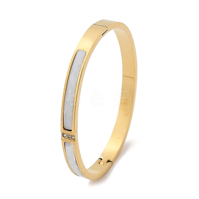 304 Stainless Steel Rhinestone Bangles for Women BJEW-Z092-07G-1