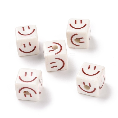 Opaque Printed Acrylic Beads MACR-C007-01L-1
