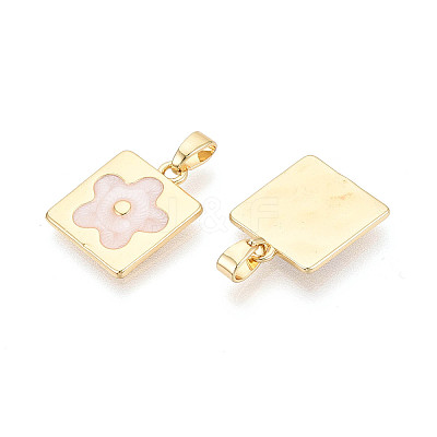 Brass with Enamel Pendants KK-T073-56B-G-1