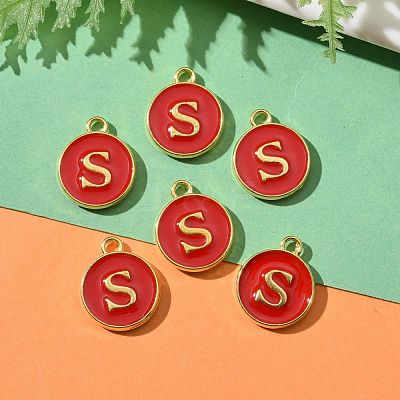 Golden Plated Alloy Enamel Charms X-ENAM-S118-03S-1