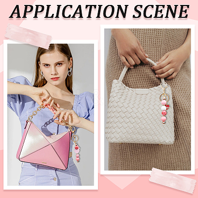 Valentine's Day DIY Alloy Enamel & Wood Beadable Bar Keychain Making Kit DIY-SC0025-94-1