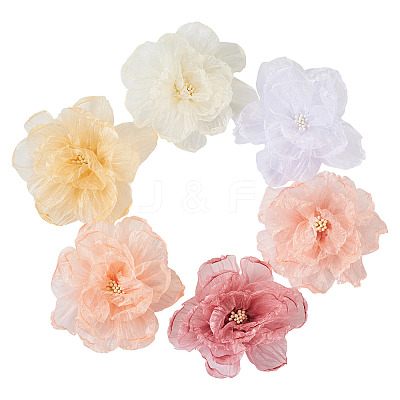 6Pcs 6 Colors Organza Ornament Accessories DIY-TA0006-50A-1