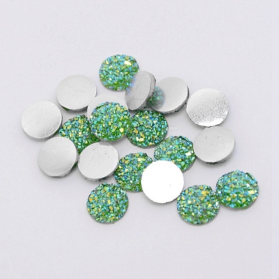 Flat Back Resin Rhinestone Cabochons CRES-WH0002-12B-1