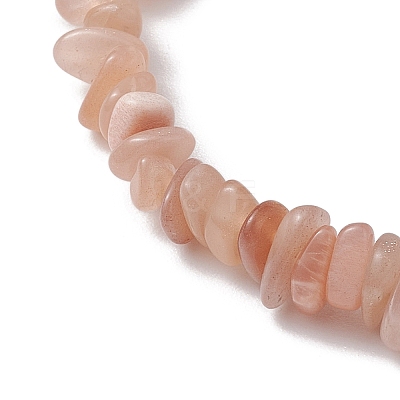 Natural Sunstone Chip Beads Stretch Bracelets for Women BJEW-JB10688-02-1