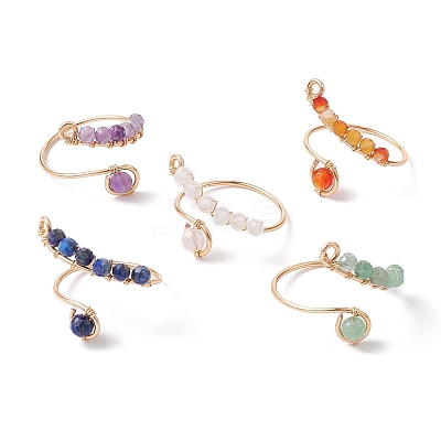 Mixed Natural Gemstone Rings RJEW-JR00584-01-1