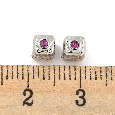 Brass Micro Pave Cubic Zirconia Beads KK-G490-18P-02-1