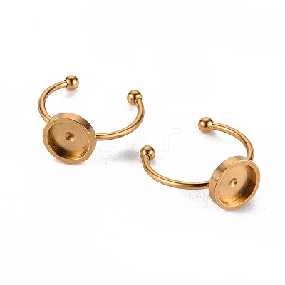 201 Stainless Steel Cuff Ring Findings STAS-S080-042C-G-1