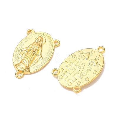 Holy Oval Carved Virgin Mary Tibetan Style Alloy Chandelier Component Links LS-TIBEP-LF0961YKG-G-FF-1