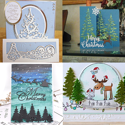 Christmas Tree Frame Carbon Steel Cutting Dies Stencils DIY-CP0001-06-1