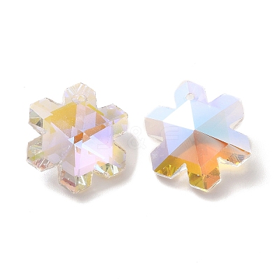 Electroplate Transparent Glass Pendants GLAA-A008-05D-1