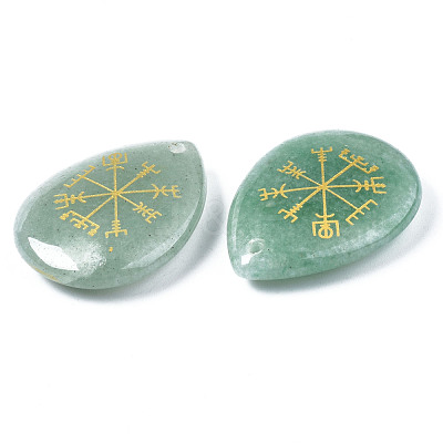 Natural Green Aventurine Pendants G-T122-72I-1