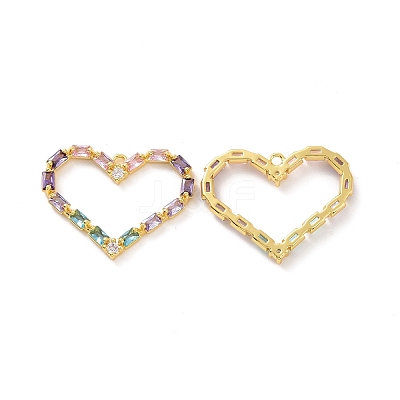 Brass Pave Colorful Cubic Zirconia Pendants KK-E068-VF200-1
