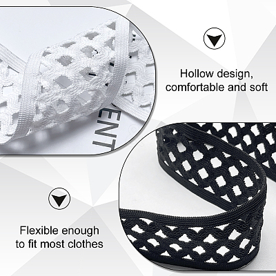 10 Yards Polyester Elastic Hollow Wide Band DIY-FG0006-44A-1