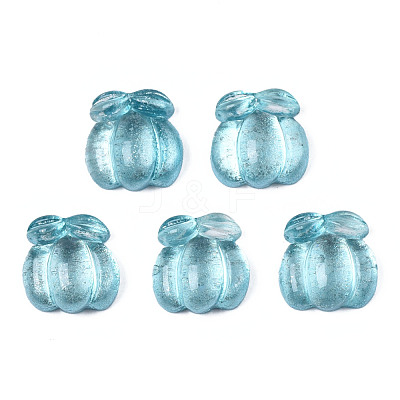 Autumn Theme Spray Painted Transparent Resin Cabochons CRES-S302-65-A05-1
