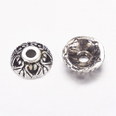 Tibetan Style Alloy Bead Caps LFH10353Y-NF-1
