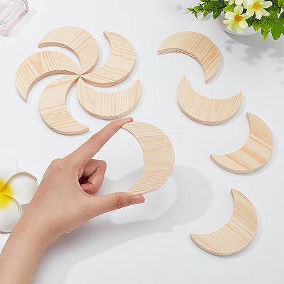 Unfinished Wooden Crescent Moon Shape WOOD-WH0124-09-1