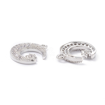 Rack Plating Brass Micro Pave Cubic Zirconia Pendants ZIRC-C026-05P-1