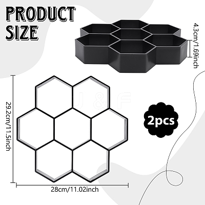 Hexagon Plastic Concrete Molds SIMO-WH0002-07B-1