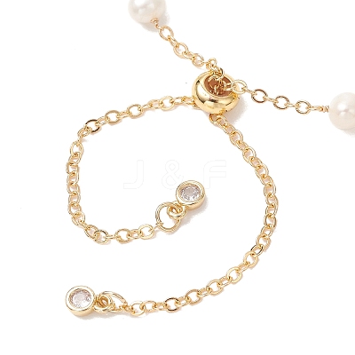 Natural Cultured Freshwater Pearl Potato Bead with Brass Cable Chain Slider Bracelet Making AJEW-JB01576-1