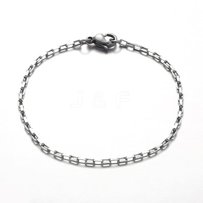 Tarnish Resistant 316 Surgical Stainless Steel Box Chain Bracelets X-BJEW-JB01865-1