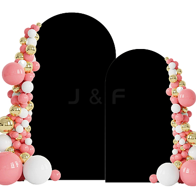 2Pcs 2 Styles Polyester Wedding Arch Cover Cloth FEPA-CN0001-02C-1