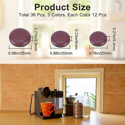 36Pcs 3 Styles Teflon & Rubber & EVA & Oil Glue Self-adhesive Furniture Protection Pads AJEW-CN0002-94C-1