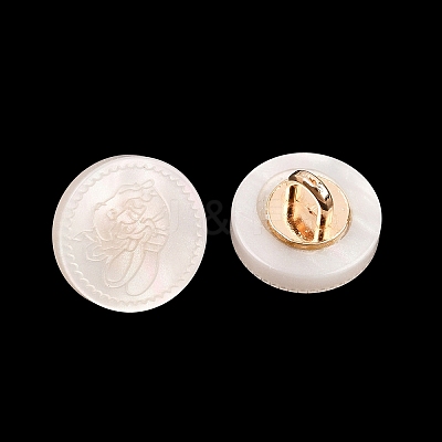1-Hole Resin Alloy Shank Buttons FIND-B065-03G-09-1