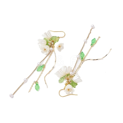 Flower Acrylic Dangle Earrings EJEW-JE05881-1
