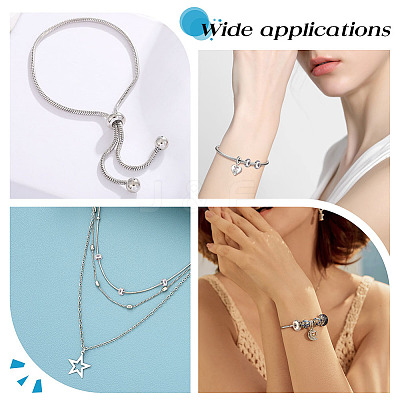 48Pcs 4 Styles Stainless Steel Beads STAS-ME0002-44-1