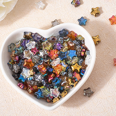 216Pcs 18 Colors Electroplate Glass Beads RABO-PA0001-01-1