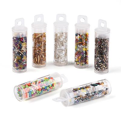 7 Bottles DIY Glass Seed Beads Sets DIY-N006-02F-1