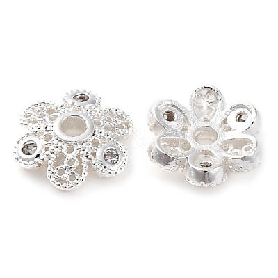 Brass Micro Pave Clear Cubic Zirconia Bead Caps KK-Z089-03S-1