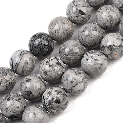 Natural Map Stone Beads Strands G-L648-A05-16mm-1