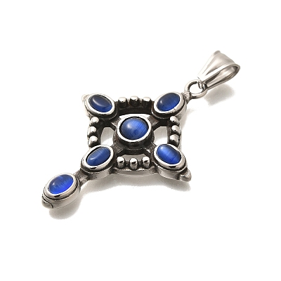 Antique Silver 304 Stainless Steel Pendants STAS-R140-05AS-03-1