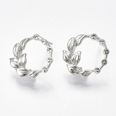 Brass Stud Earring Rhinestone Settings LS-KK-S350-413P-1