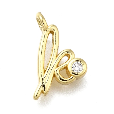 Brass Micro Pave Cubic Zirconia Pendants KK-B132-12G-K-1