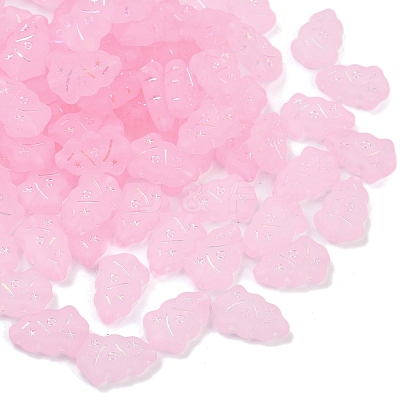 Frosted Transparent Acrylic Beads OACR-P029-04B-05-1