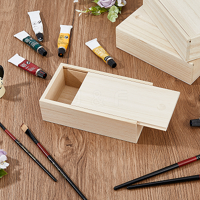 Rectangle Unfinished Wood Gift Storage Box LS-CON-WH0094-38A-1
