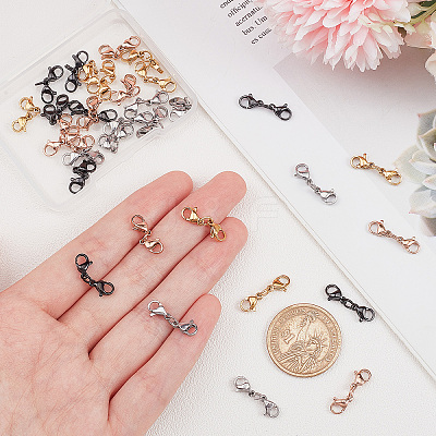 32Pcs 4 Colors 304 Stainless Steel Double Lobster Claw Clasps STAS-CP0001-03-1