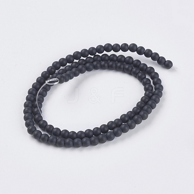 Synthetic Black Stone Beads Strands G-G508-6-1